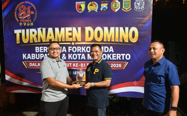 Tournament Domino Semarakkan HUT ke-81 TNI, Forkopimda Mojokerto Raya Pererat Kebersamaan