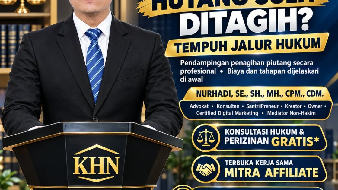 HUTANG SULIT DITAGIH? TEMPUH JALUR HUKUM! KANTOR HUKUM NURHADI & REKAN SIAP MEMBANTU PENAGIHAN PIUTANG SECARA PROFESIONAL