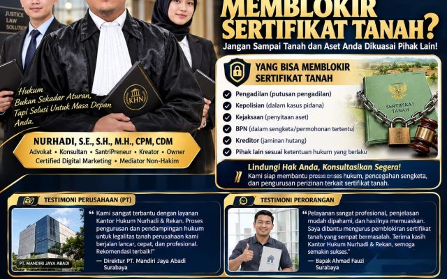 SIAPA YANG BISA MEMBLOKIR SERTIFIKAT TANAH? PAHAMI HAK, PROSEDUR, DAN CARA MELINDUNGI ASET ANDA