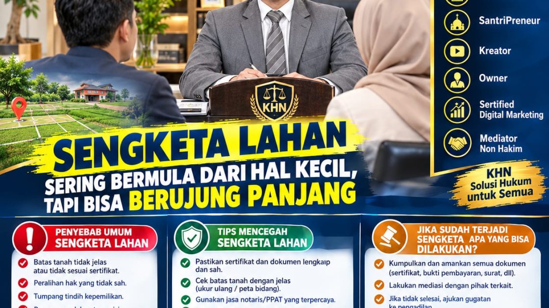 SENGKETA LAHAN: SERING BERMULA DARI HAL KECIL, TAPI BISA BERUJUNG PANJANG!