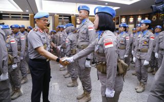 Wakapolri Pimpin Upacara Purna Tugas FPU 7 Minusca, 140 Personel Terima Penghargaan
